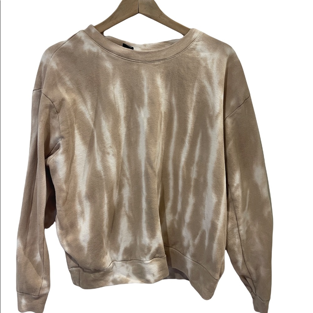 Oversized Neutral Tie Dye Crew Sweatshirt